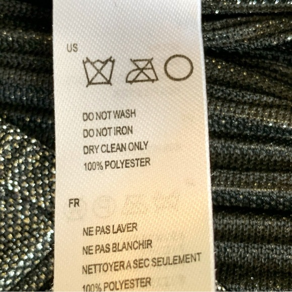 SOCIETY AMUSE SILVER METALLIC PLISSE PANTS & MATCHING TOP. WOMEN’S SIZE XS. NWT - Picture 8 of 11